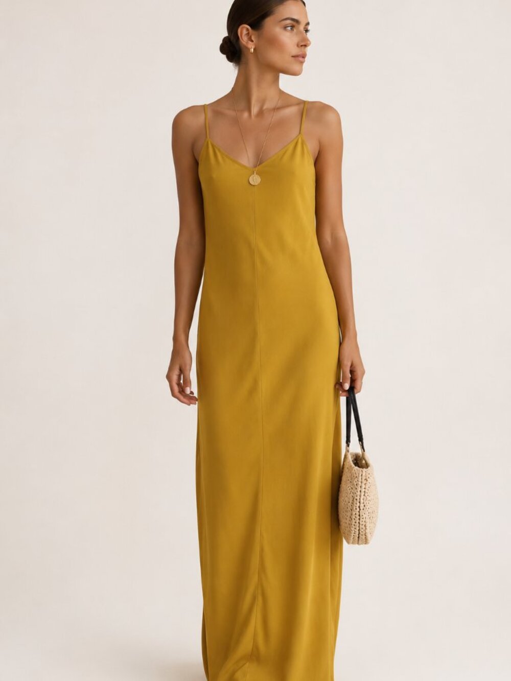 STAUD Citrus Kaleidoscope Maxi Slip Dress Size XS NWT chic feminine 90s classy